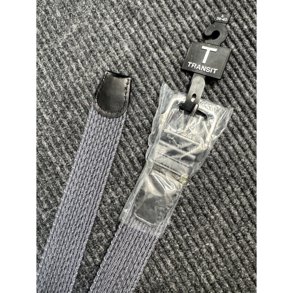 Transit Men's L 38-40 Gray Woven Stretch Belt Casual Golf Belt